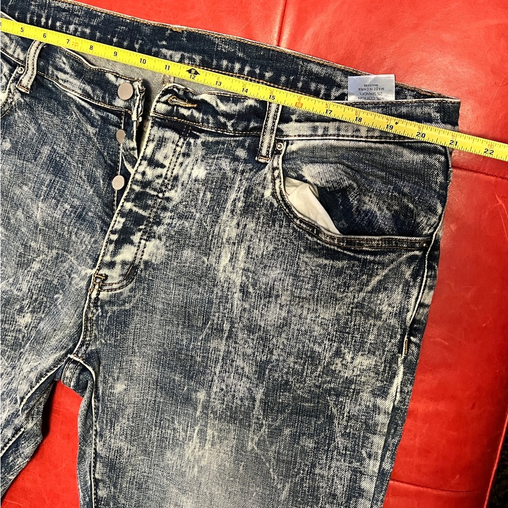 Mnml jeans with button side leg openings size 38